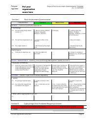 Project Risk Assessment Questionnaire Template, Page 4