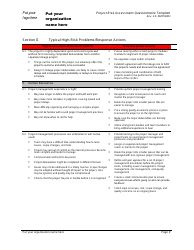 Project Risk Assessment Questionnaire Template, Page 9