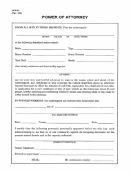 Document preview: Form MVR-63 Power of Attorney - North Carolina