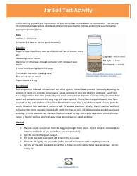 Jar Soil Test for Kids - Indiana Wildlife Federation - Indiana