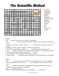 The Scientific Method Crossword Puzzle Template With Answer Key