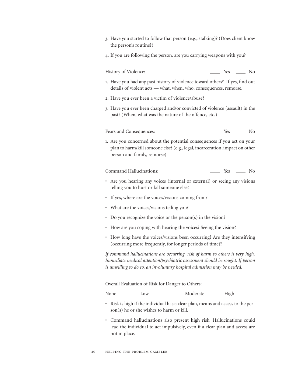 Suicide Risk Assessment Template, Page 4