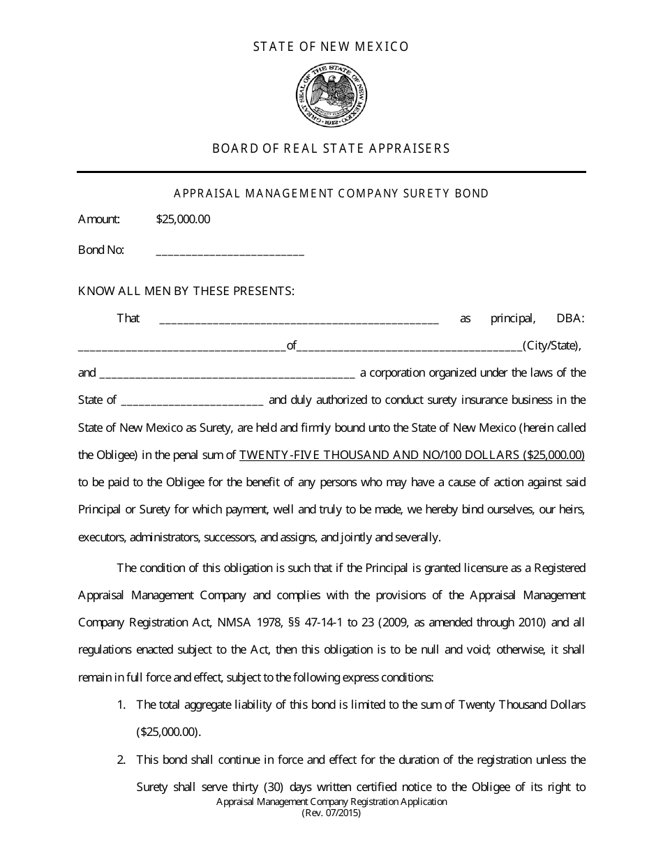 Appraisal Management Company Registration Application - New Mexico, Page 6