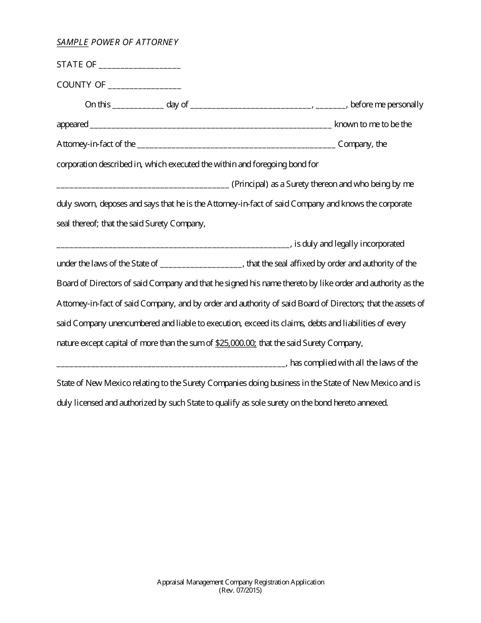 Appraisal Management Company Registration Application - New Mexico, Page 8