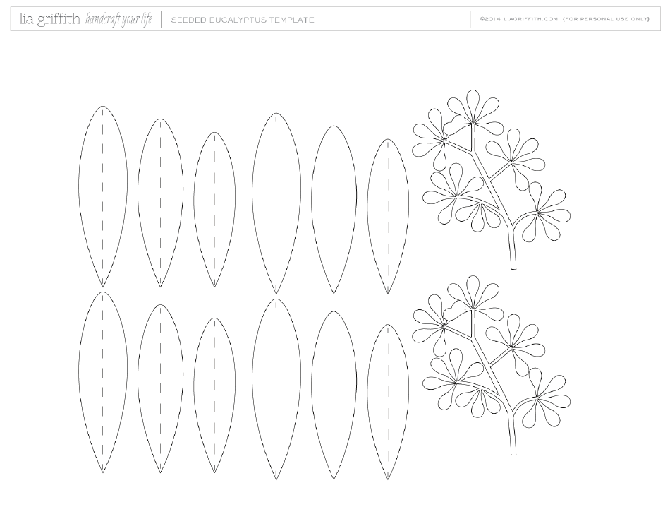 Seeded Eucalyptus Leaf Template - Download Editable Image