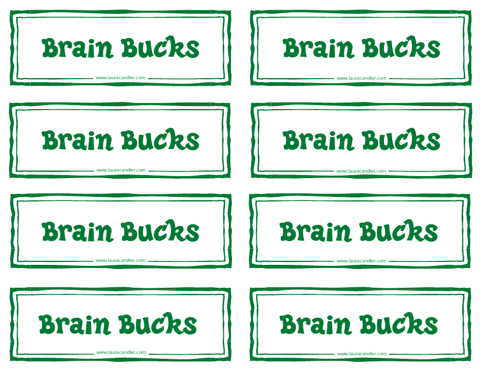 Classroom Money Template - Brain Bucks Preview Image