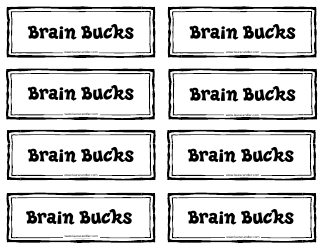 Classroom Money Template - Brain Bucks, Page 2