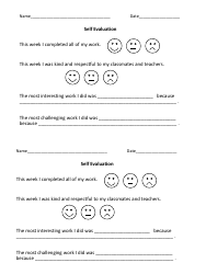 Document preview: Self Evaluation Form - Emoji