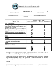 Document preview: Child Care Provider Permission to Photograph Template