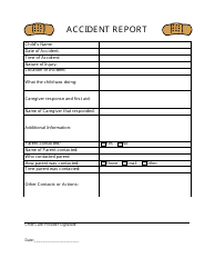 Document preview: Childcare Accident Report Template