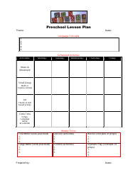 Document preview: Preschool Lesson Plan Template