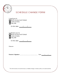Document preview: Schedule Change Form