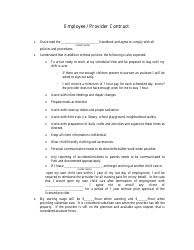 Document preview: Employee / Provider Contract Template