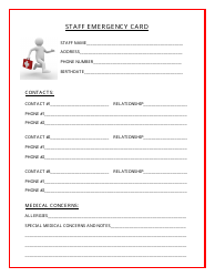 &quot;Staff Emergency Card Template&quot;