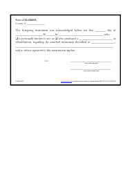 Florida Short Form Acknowledgment Certificate Template Fill Out Sign
