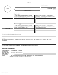 Document preview: Form 25A Divorce Order - Ontario, Canada
