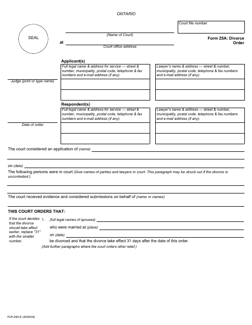 Form 25A  Printable Pdf