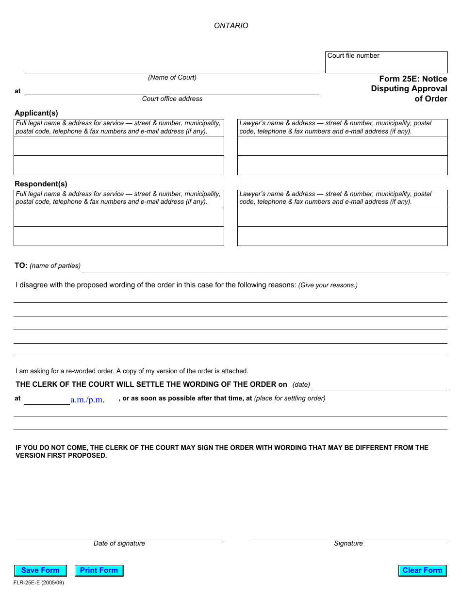 Form 25e - Fill Out, Sign Online And Download Fillable Pdf, Ontario 