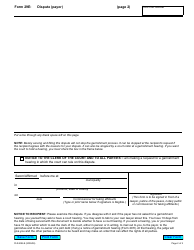 Form 29E Dispute (Payor) - Ontario, Canada, Page 2
