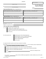 Document preview: Form 32C Affidavit for Warrant of Committal - Ontario, Canada
