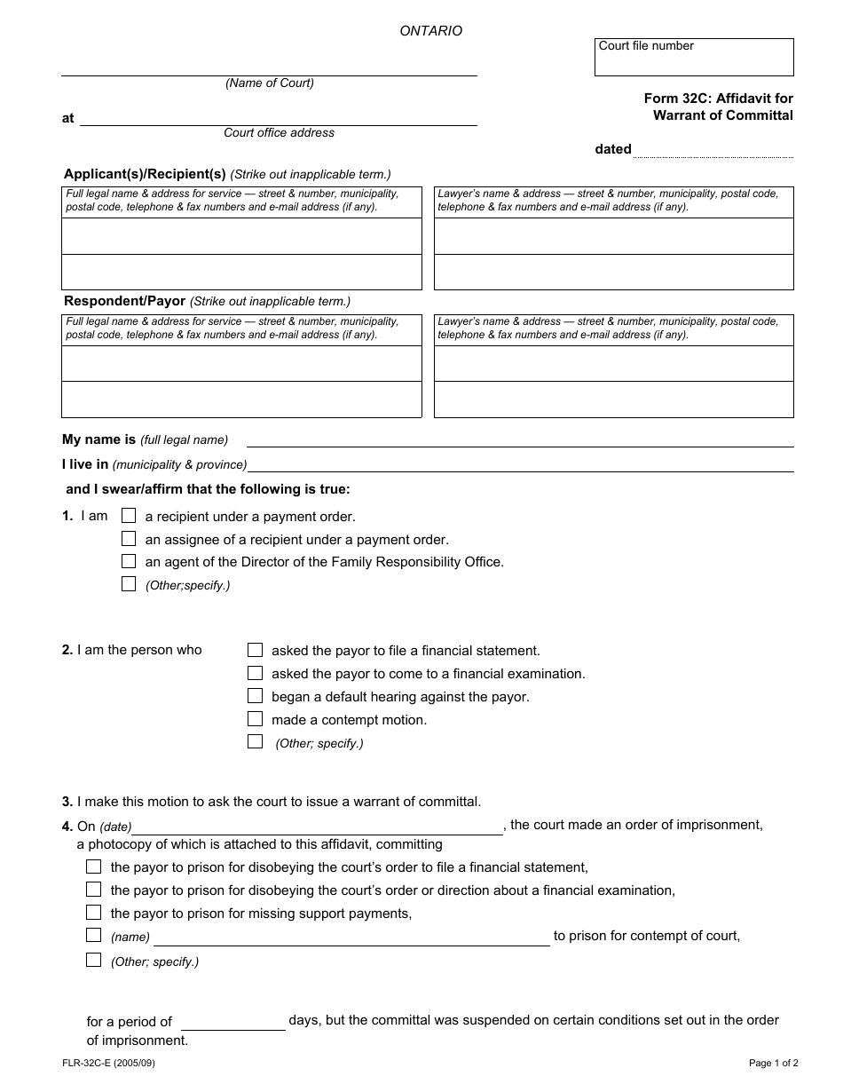 Form 32C - Fill Out, Sign Online and Download Fillable PDF, Ontario ...