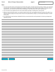 Form 4 Notice of Change in Representation - Ontario, Canada, Page 2