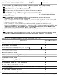 Form 13 &quot;Financial Statement (Support Claims)&quot; - Ontario, Canada, Page 2