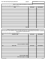 Form 13B Net Family Property Statement - Ontario, Canada, Page 2