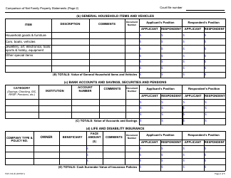 Form 13C Comparison of Net Family Property Statements - Ontario, Canada, Page 2