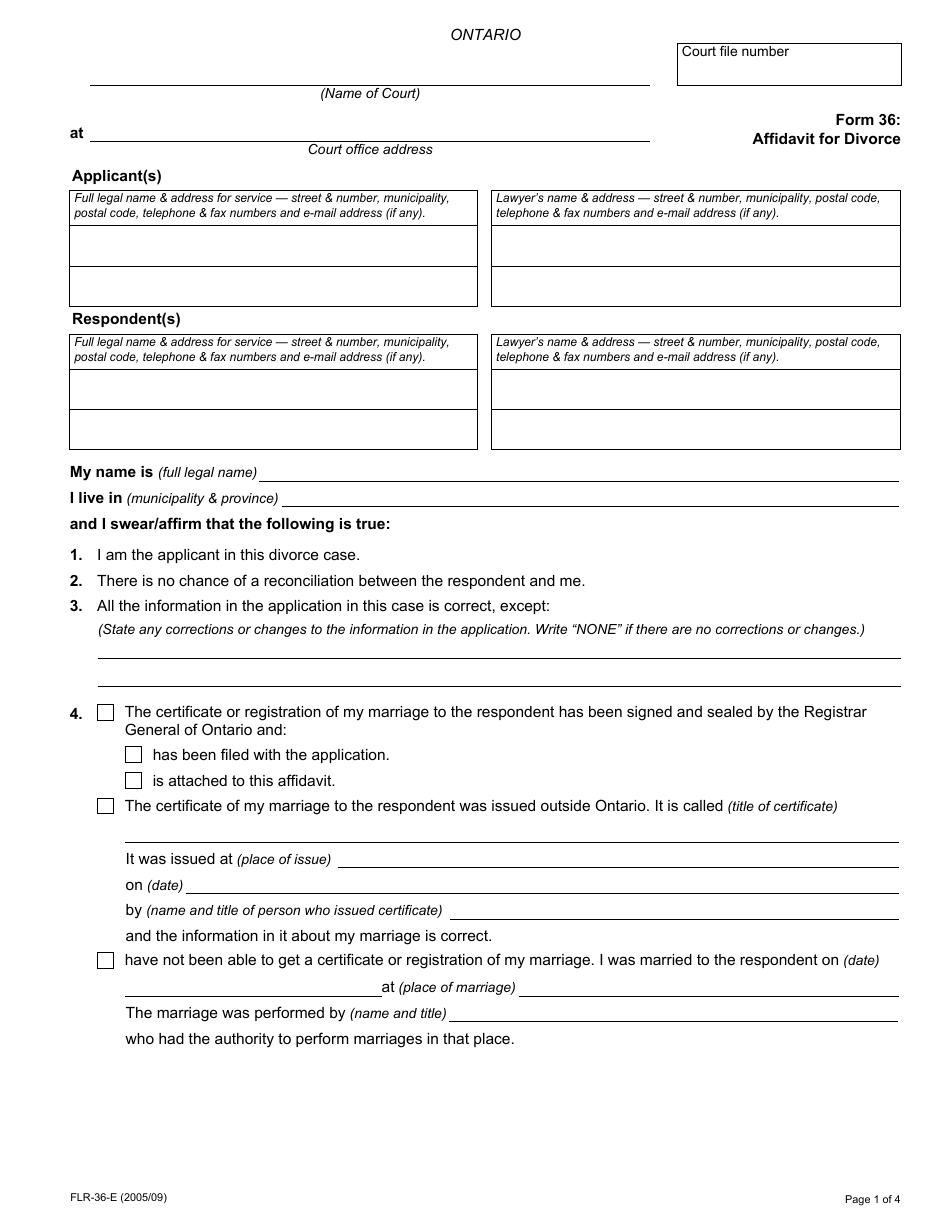 Divorce Form Ontario Fill Online Printable Fillable Blank Pdffiller 