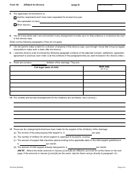 Form 36 &quot;Affidavit for Divorce&quot; - Ontario, Canada, Page 2