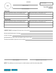 Document preview: Form 36B Certificate of Divorce - Ontario, Canada