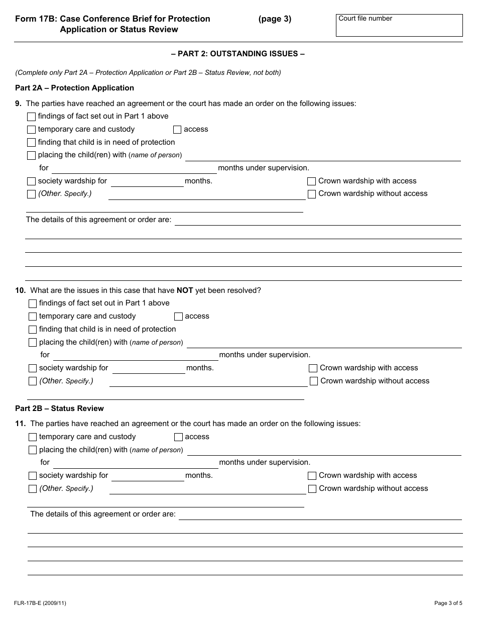 Form 17b Download Fillable PDF or Fill Online Case Conference Brief for ...