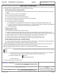 Form 20A Authorization to Commissioner - Ontario, Canada, Page 2