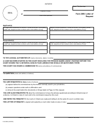 Document preview: Form 20B Letter of Request - Ontario, Canada