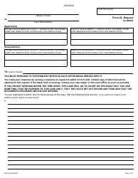 Form 22 Request to Admit - Ontario, Canada