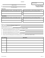 Form 22A Response to Request to Admit - Ontario, Canada
