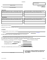 Form 23 Summons to Witness - Ontario, Canada