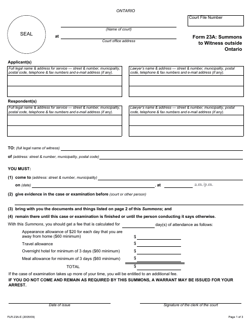 Form 23A  Printable Pdf