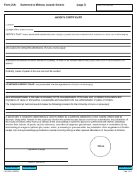Form 23A Summons to Witness Outside Ontario - Ontario, Canada, Page 3