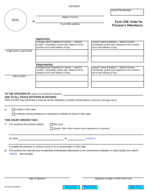 Form 23B  Printable Pdf