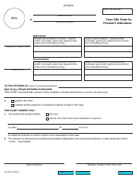 Form 23B Download Fillable PDF or Fill Online Order for Prisoner's ...