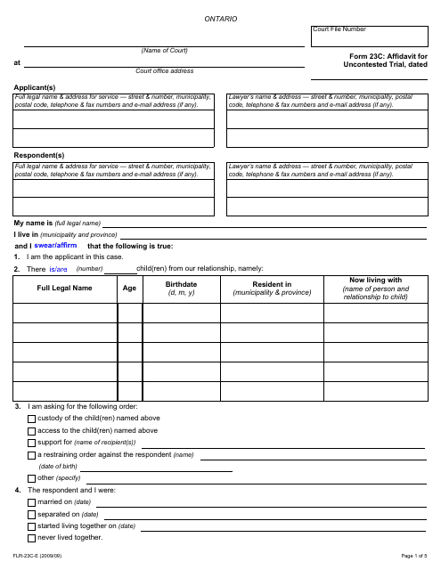 Form 23C  Printable Pdf