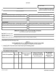 Form 35.1 &quot;Affidavit in Support of Claim for Custody or Access&quot; - Ontario, Canada