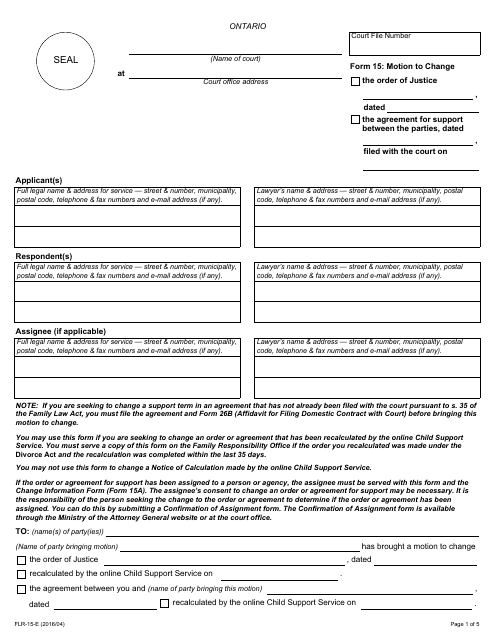 Form 15 Printable Pdf