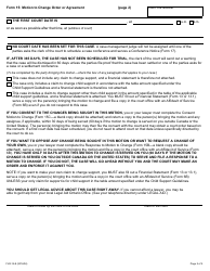 Form 15 &quot;Motion to Change Order or Agreement&quot; - Ontario, Canada, Page 2