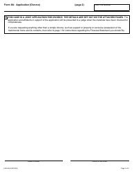 Form 8A Application (Divorce) - Ontario, Canada, Page 2