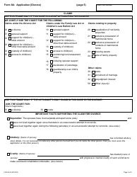 Form 8A Application (Divorce) - Ontario, Canada, Page 5