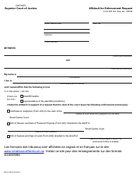 Document preview: Form 20P Affidavit for Enforcement Request - Ontario, Canada