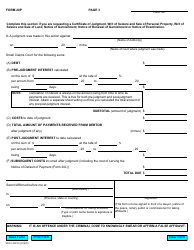 Form 20P Affidavit for Enforcement Request - Ontario, Canada, Page 3